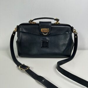 Vintage Hartmann Leather Navy Purse Handbag Doctor Style Shoulder Strap